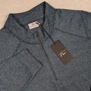 7 Diamonds‎ Generation Pullover Mens XXL Navy 1/4 Zip Jacquard Striped $129 NEW